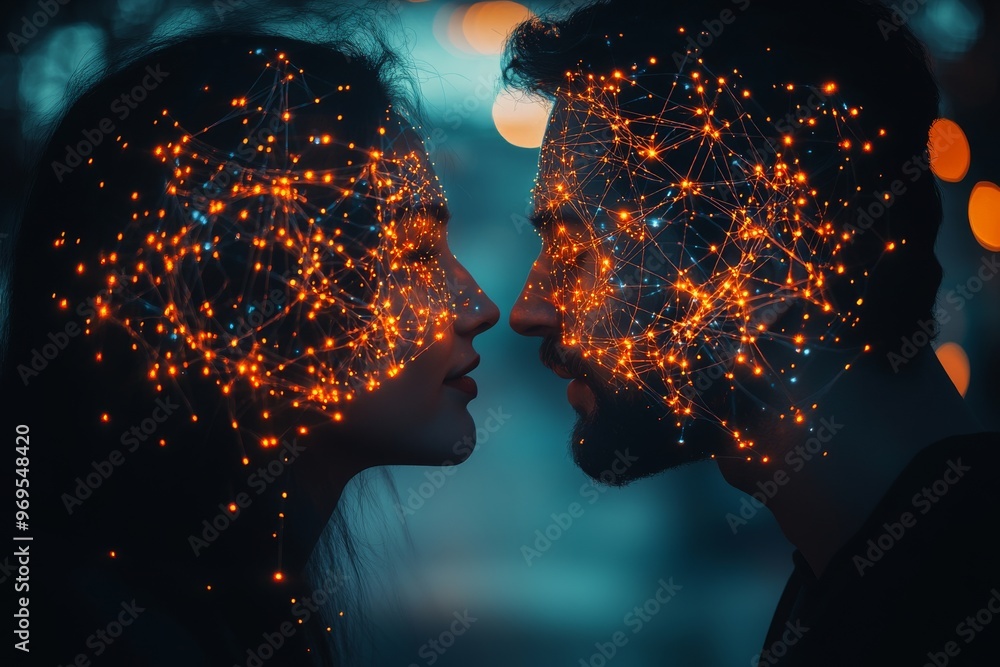 Poster neurocircuitry neurogenomics biocircuitry psychometrics and neurochemistry womans silhouette with gl