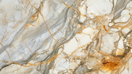 White Marble Texture with Golden Veins - Natural Stone Background