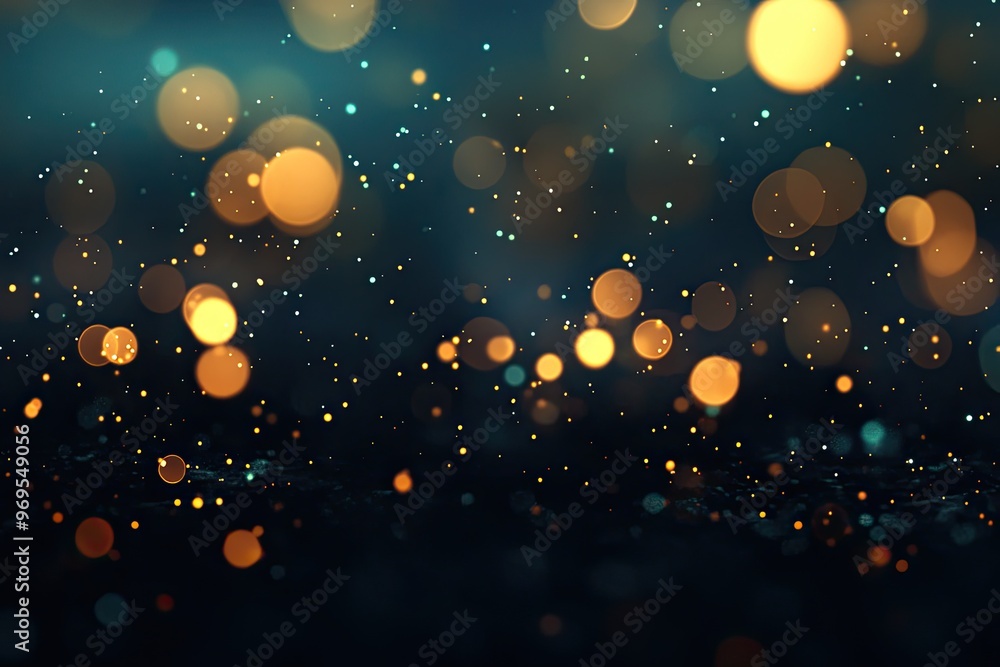 Aufkleber abstract bokeh background with warm, yellow lights. ideal for festive designs or presentations, addi