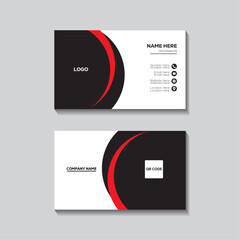 Double sided business card design  red and black color 
