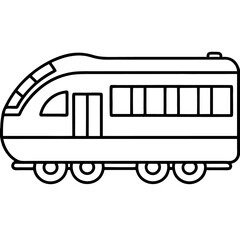 railway transport outline coloring book page line art drawing