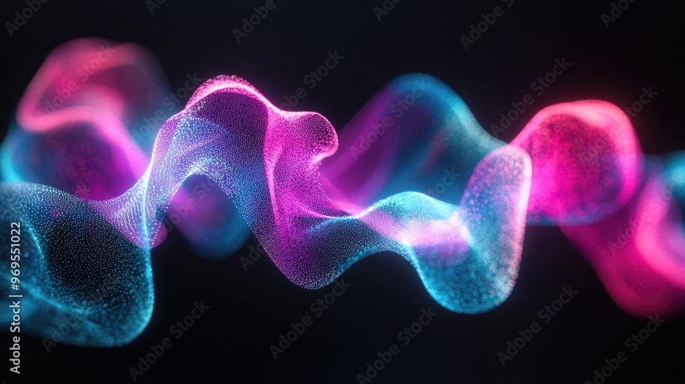 Poster abstract colorful wave patterns creating a dynamic visual effect.