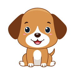 Dog Drawing Design Vector Illustration Clipart Eps, Happy dog face isolated on white background