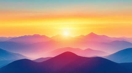 Fototapeta premium Mountain Range Under a golden sunset