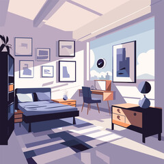 modern bedroom illustration