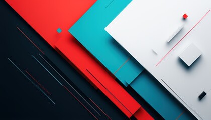 Naklejka premium Abstract geometric shapes in vibrant colors with a modern design aesthetic.