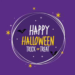 Happy halloween greeting card with cute Ghost. Holidays cartoon character. Happy halloween banner.