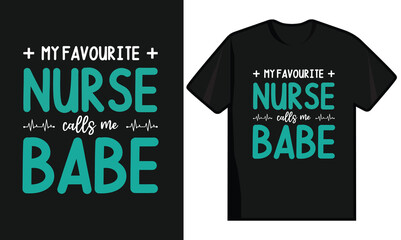 Fototapeta premium Nurse T-Shirt Design. Nurse Typography, Nurse Vector Design, Nurse Elements