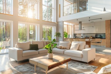 Fototapeta premium Modern Living Room with a View