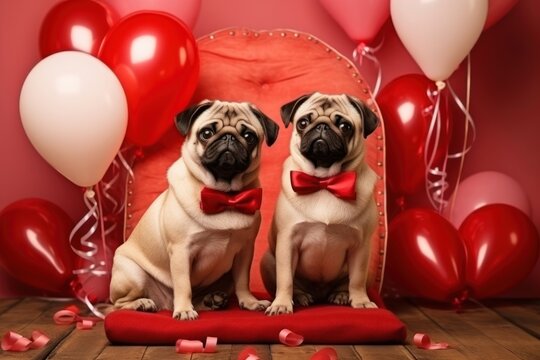 Pugs balloon mammal animal.