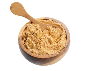 Carob, guapinol (hymenaea courbaril), a very popular fruit in Colombia, isolated on a white background