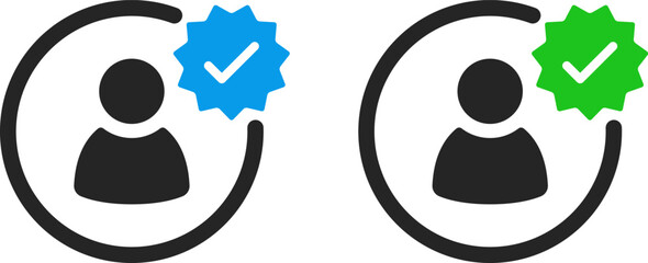 Verified user account sign icon vector design