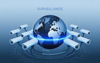 Fototapeta premium Global surveiLlance in age of AI