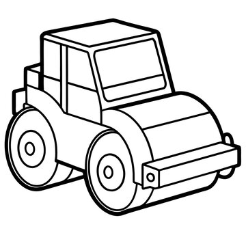 recommend clip art: road roller machine outline coloring book page line art drawing