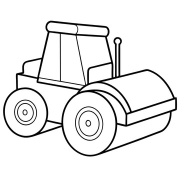 recommend clip art: road roller machine outline coloring book page line art drawing
