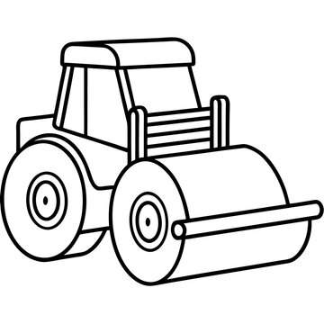 recommend clip art: road roller machine outline coloring book page line art drawing