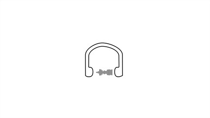 Headphones icon illustration. Wireless earphones icon. Stereo headset symbol. Audio equipment concept.