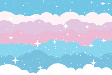 colorful sky, dream illustration, rainbow fantasy background