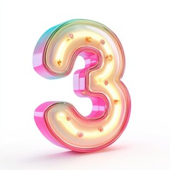 Naklejka premium 3D number 3 with modern game pc texture realistic modern design, soft lighting, white background 