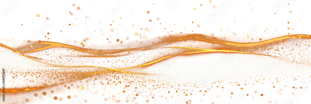 Aufkleber luxury abstract shiny golden wave on transparent background. design element. elegant gradient gold c