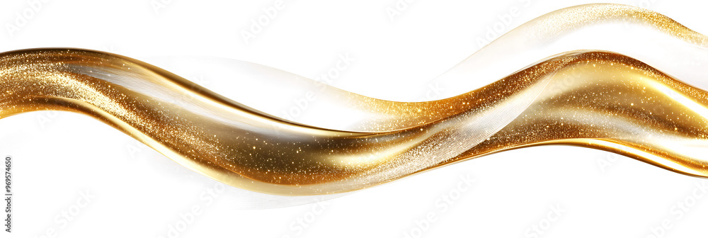 Poster luxury abstract shiny golden wave on transparent background. design element. elegant gradient gold c