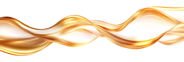 luxury abstract shiny golden wave on transparent background. design element. elegant gradient gold color