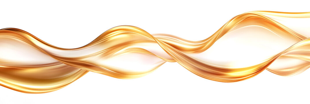 luxury abstract shiny golden wave on transparent background. design element. elegant gradient gold color