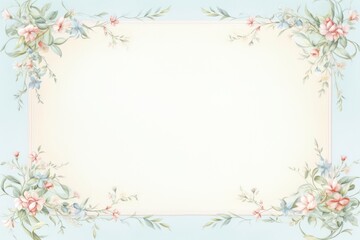 Obraz premium Painting of vintage leaves border backgrounds pattern graphics.