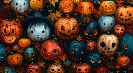 Obraz premium Spooky Jack-O'-Lantern Illustration