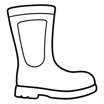 recommend clip art: rubber boot doodle outline coloring book page line art drawing