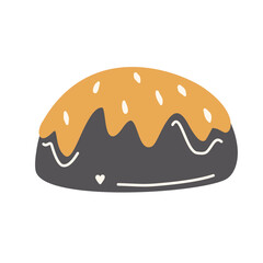 Illustration icons stamp stickers line food dessert lunch dinner beefsteak 