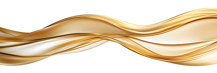 luxury abstract shiny golden wave on transparent background. design element. elegant gradient gold color