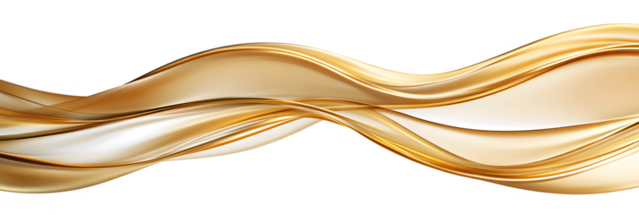 luxury abstract shiny golden wave on transparent background. design element. elegant gradient gold color