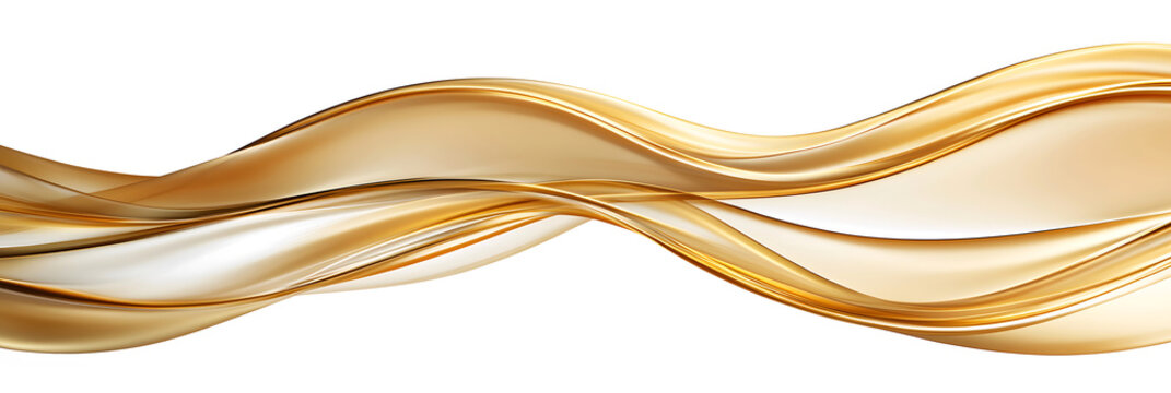 luxury abstract shiny golden wave on transparent background. design element. elegant gradient gold color