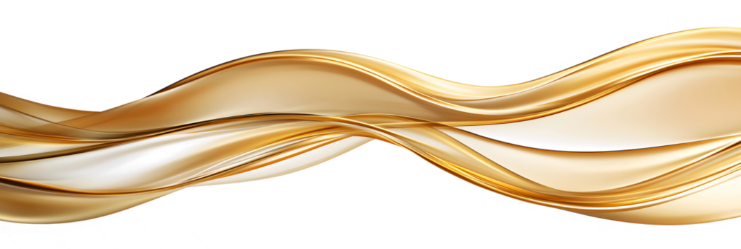 luxury abstract shiny golden wave on transparent background. design element. elegant gradient gold color - Powered by Adobe