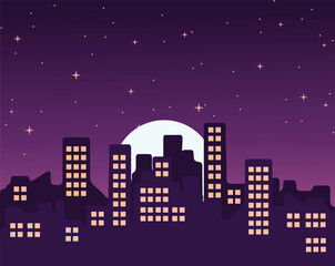 Eye Catching illustration of night cityscape