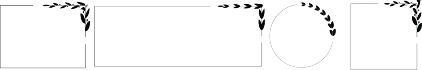 Obraz premium Set of foliate laurels branches. Laurel wreath. Silhouette laurel wreath. vector eps10