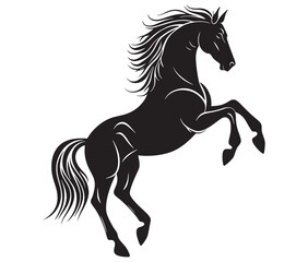 Jumping horse isolated on white background