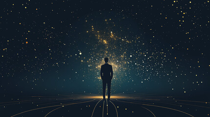 abstract professional business man connection of line from nail node to node on world map background , networking concept