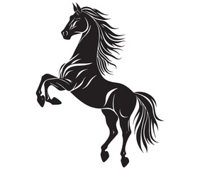 Jumping horse isolated on white background