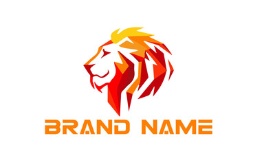Colorful lion logo design template