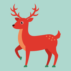 Fototapeta premium Vector illustration of cute Christmas reindeer 