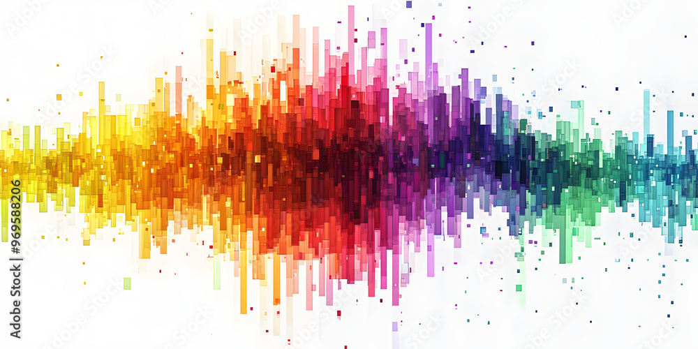 Aufkleber abstract pixel path on a white background. pixel multicolored wave. mosaic. pixel background