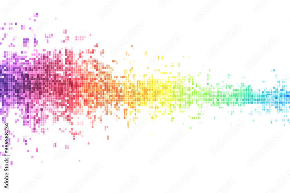 Aufkleber abstract pixel path on a white background. pixel multicolored wave. mosaic. pixel background