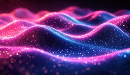 Fototapeta premium Abstract 3D Background with Glowing Particles