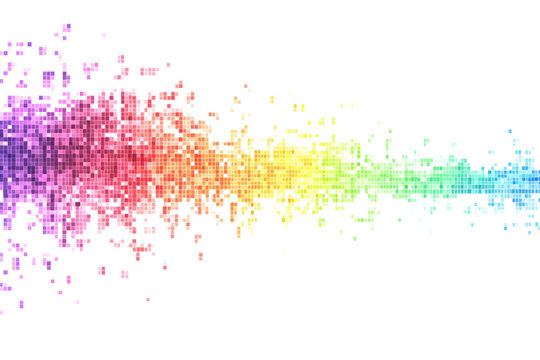 abstract pixel path on a white background. pixel multicolored wave. mosaic. pixel background