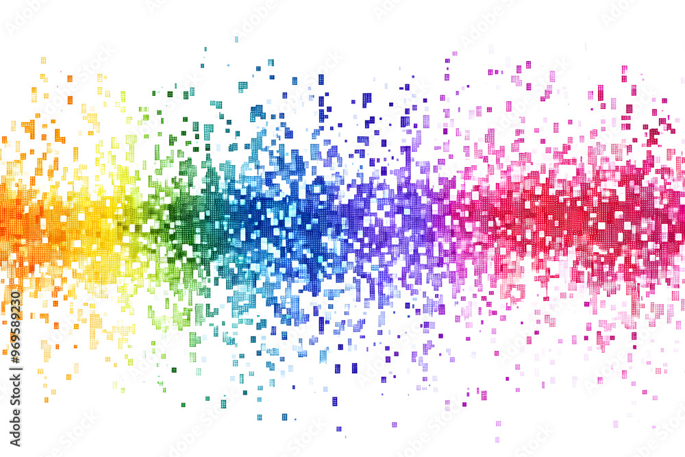 Aufkleber abstract pixel path on a white background. pixel multicolored wave. mosaic. pixel background