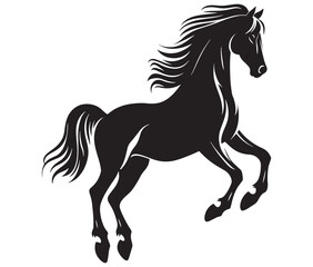 Jumping horse isolated on white background