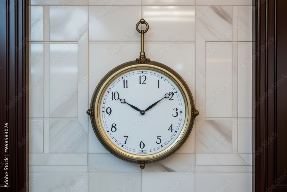 Poster white clock mockups architecture building tower.
