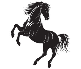 Jumping horse isolated on white background